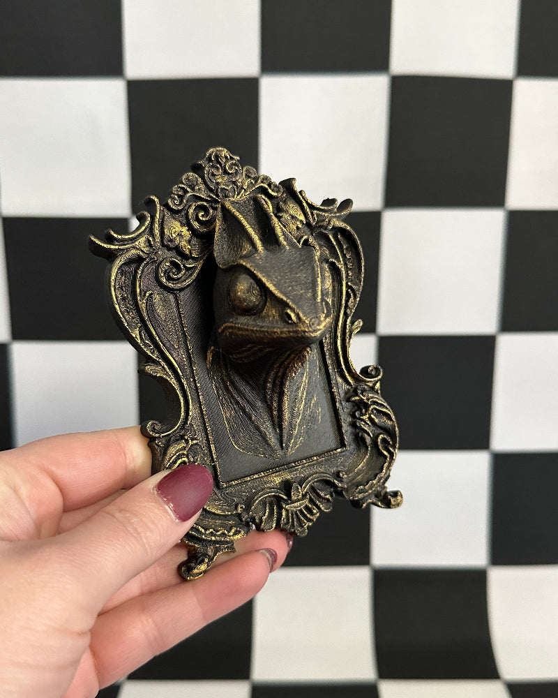 Gold Chameleon Framed Magnet | Tropical Curiosity Mini Wall Art & Eclectic Decor