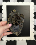 Gold Dinosaur Framed Magnet | Whimsical Mini Wall Art
