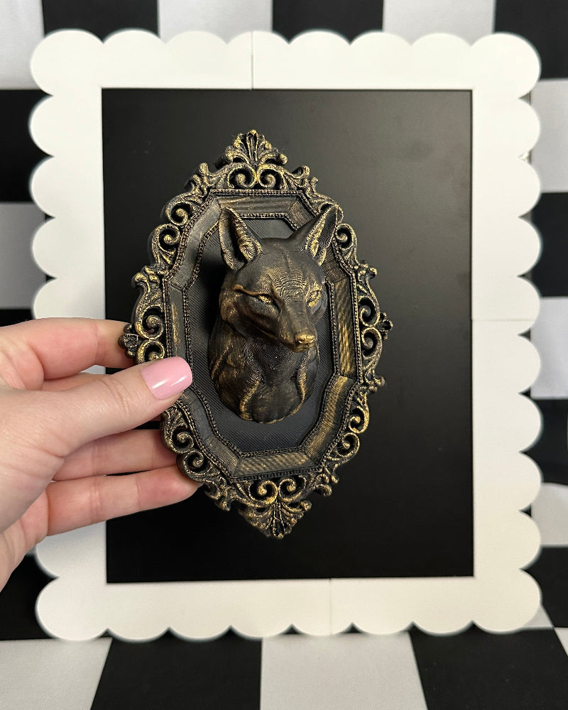 Gold Fox Framed Magnet | Whimsical Mini Wall Art