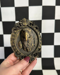 Gold Parrot Framed Magnet | Tropical Curiosity Mini Wall Art & Eclectic Decor