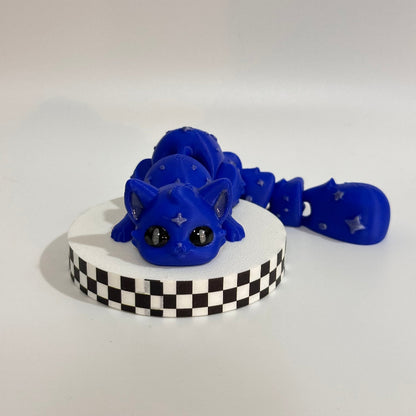 Sapphire Cosmos Cat 3D Printed Fidget Collectable