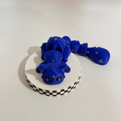 Sapphire Cosmos Cat 3D Printed Fidget Collectable