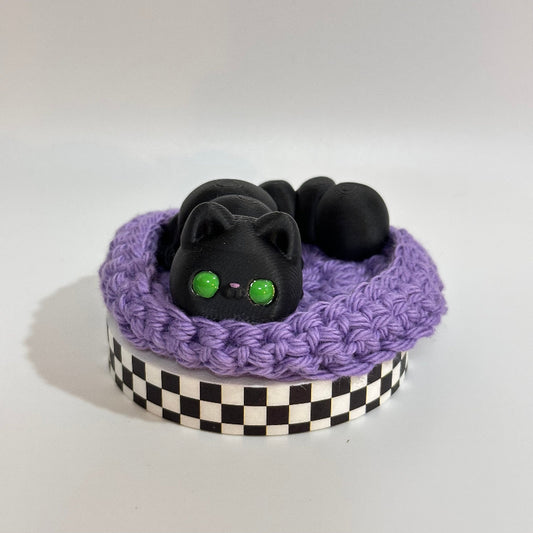 Obsidian Whimsy Cat 3D Printed Fidget Collectable