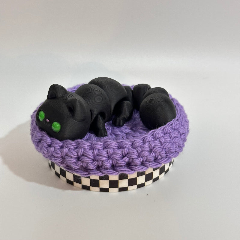 Obsidian Whimsy Cat 3D Printed Fidget Collectable