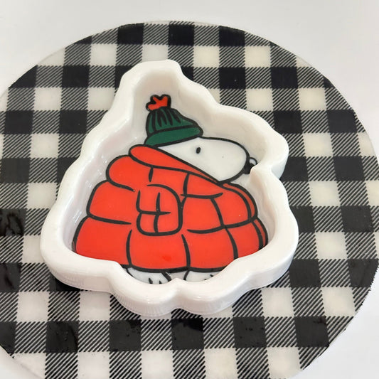 Snoopy Red Puffer Jacket Trinket Tray 3D Printed Organization