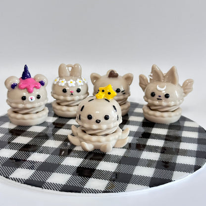 Tan Macaron Spinners 3D Printed Fidget Toy 