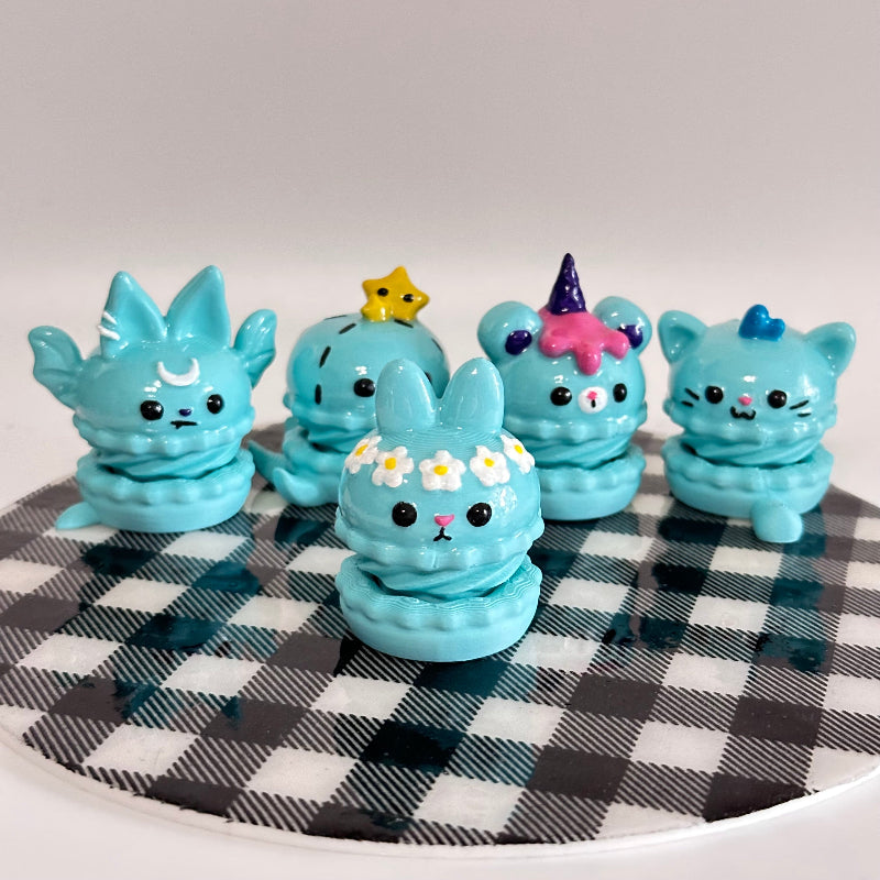 Blue Macaron Spinners 3D Printed Fidget Toy
