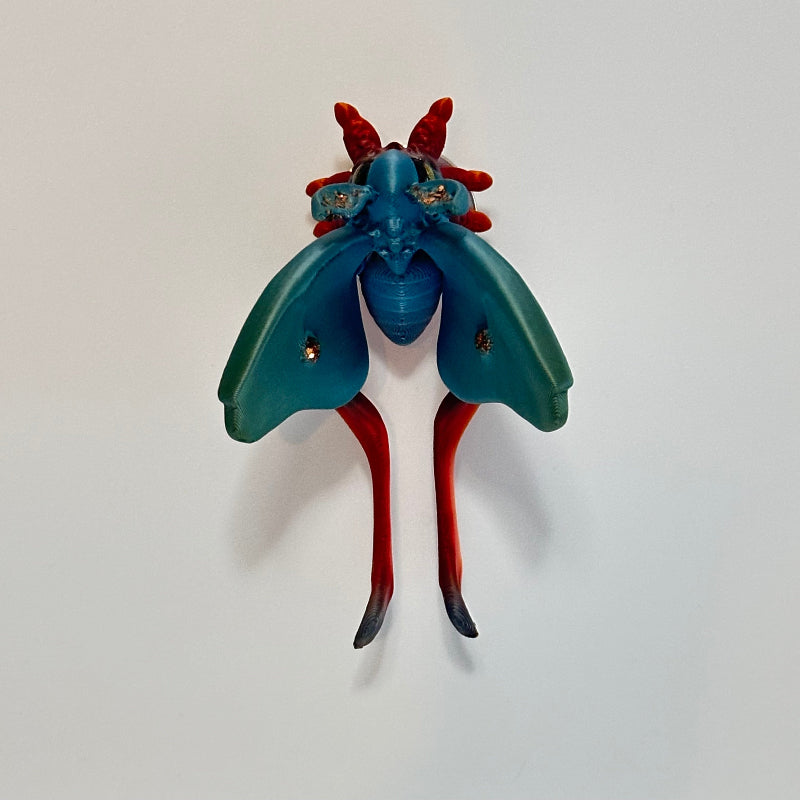 Emberwing Luna Moth 3D Printed Fidget Magnet