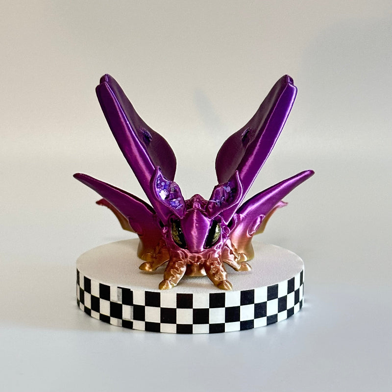 Twilight Glisten Luna Moth 3D Printed Fidget Magnet