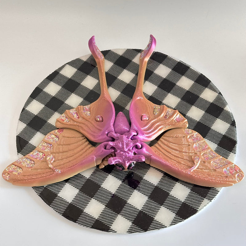 Rosabella Luna Moth 3D Printed Fidget Magnet