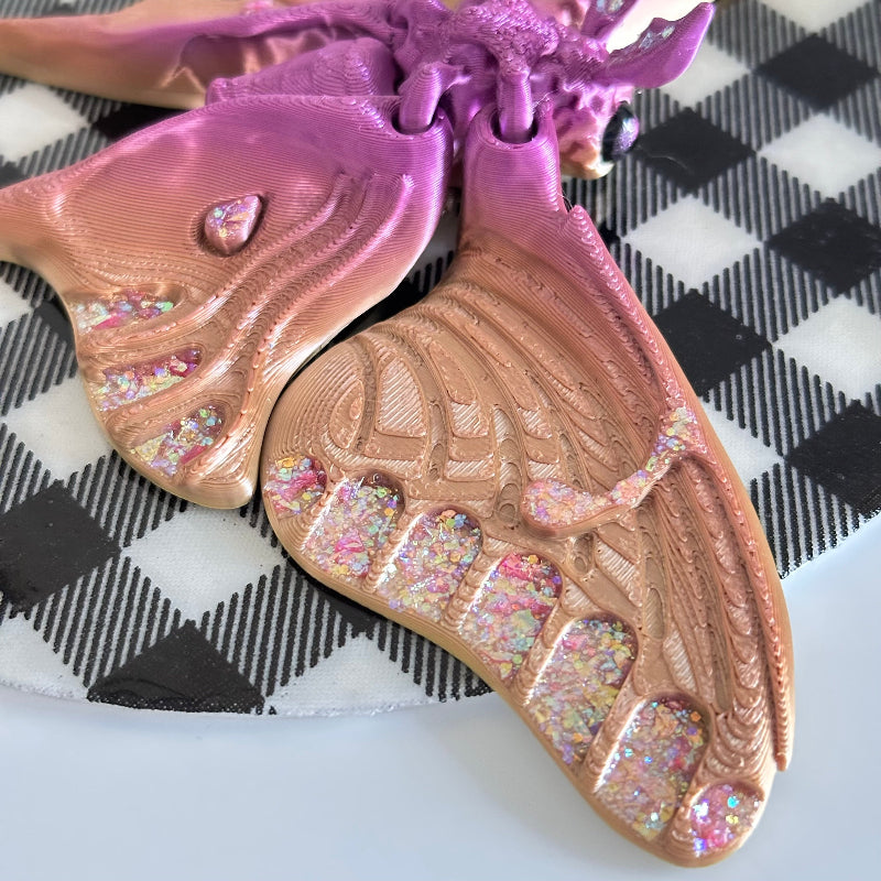 Rosabella Luna Moth 3D Printed Fidget Magnet