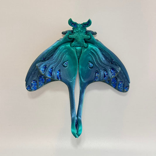 Zephyra Luna Moth 3D Printed Fidget Magnet