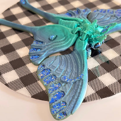 Zephyra Luna Moth 3D Printed Fidget Magnet