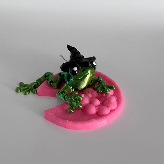 F45 Green Witch Frog with Cauldron Lilypad