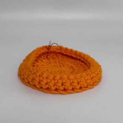 C4 Purple Cat & Orange Crochet Cat Bed