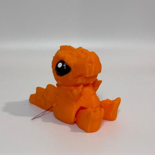 Tangerine Tumble: Chibi Large Orange Rexie 3D Printed Fidget Collectible