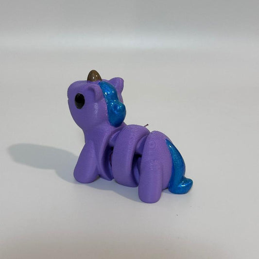 Magical Purple 3D Printed Fidget Unicorn Collectable