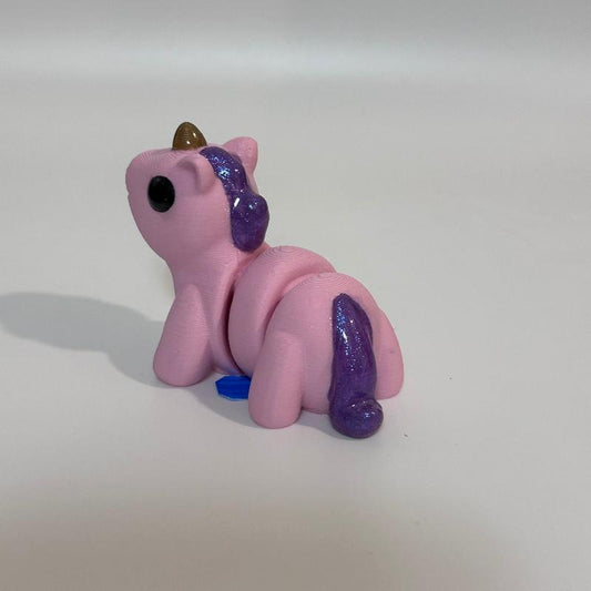 Magical Pink Purple 3D Printed Fidget Unicorn Collectable