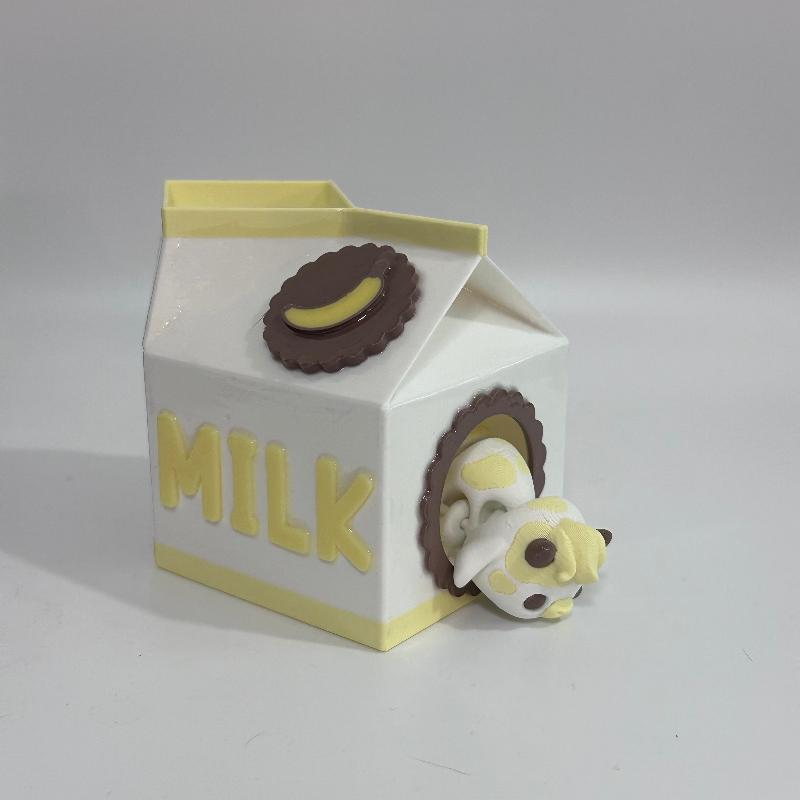 Bananabelle: Kawaii Banana Fidget Cow with Milk Carton Home Collectable