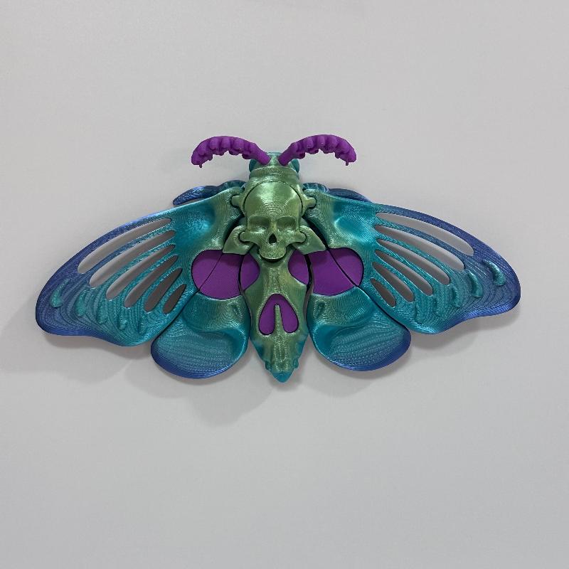 Large Blue Purple Dead Head Moth 3D Printed Fidget Collectable