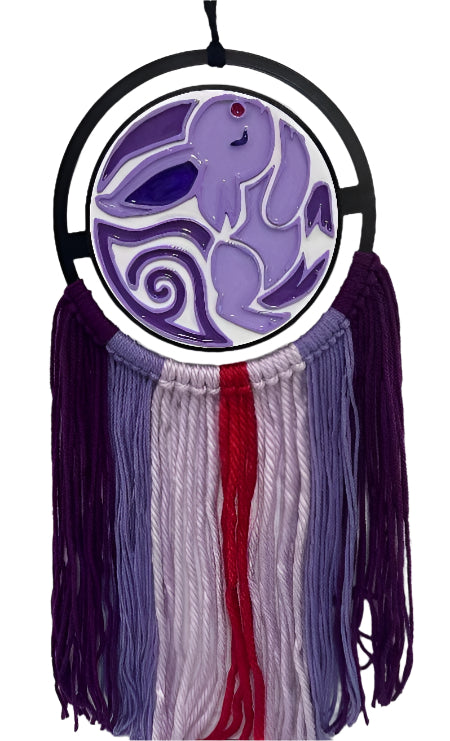 Purple Eevee Dream Catcher – 3D Printed Hand-Painted Wall Hanging 