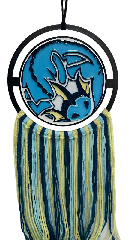 Blue Eevee Dream Catcher 3D Printed Hand-Painted Wall Hanging