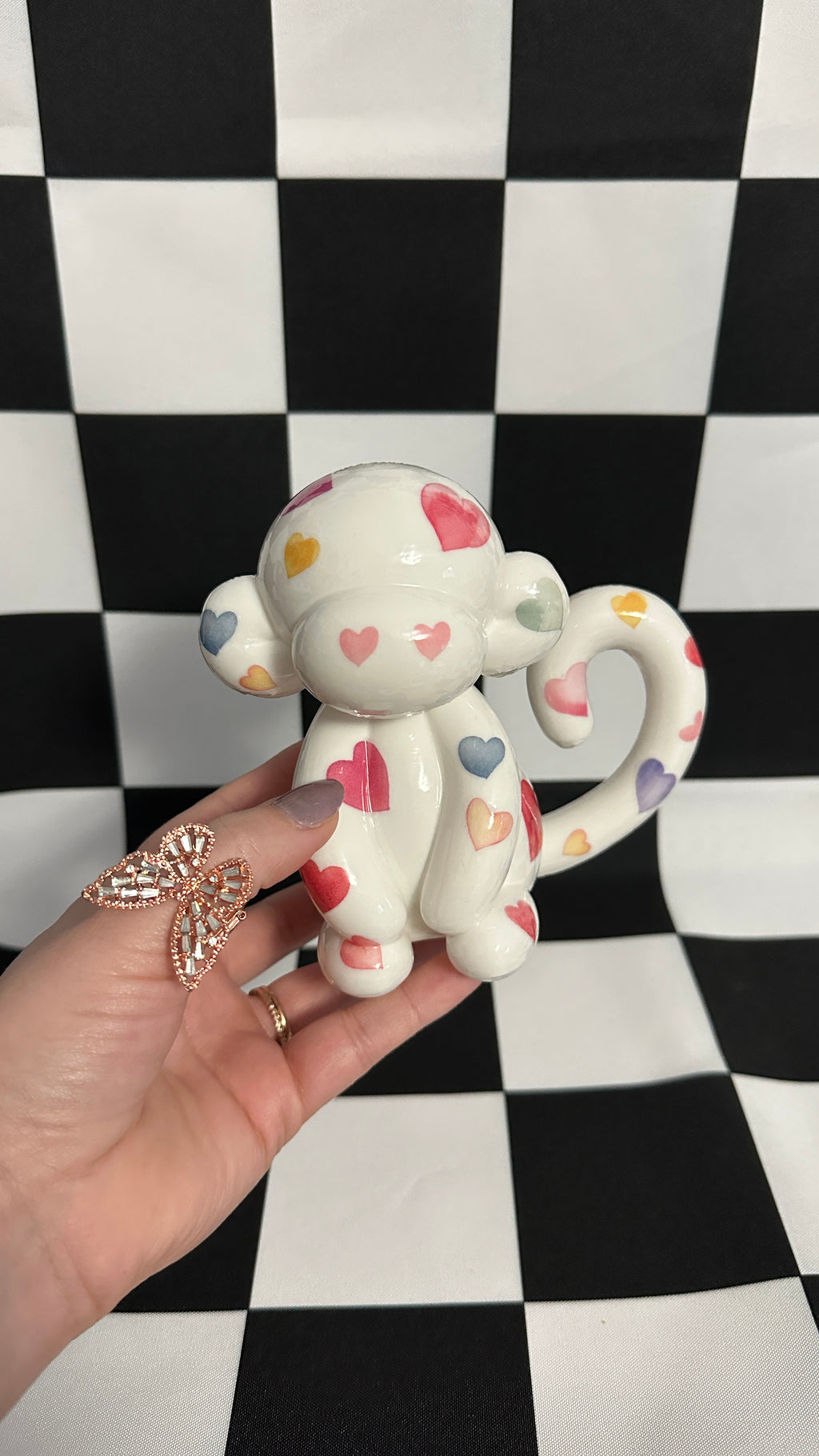 Heart Balloon Animal Monkey 3D Printed Figurine