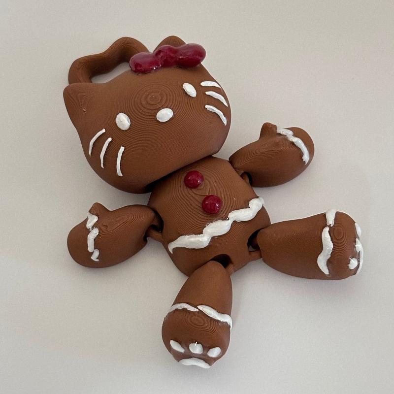 Gingerbread Hello Kitty 3D Printed Fidget Holiday Collectable