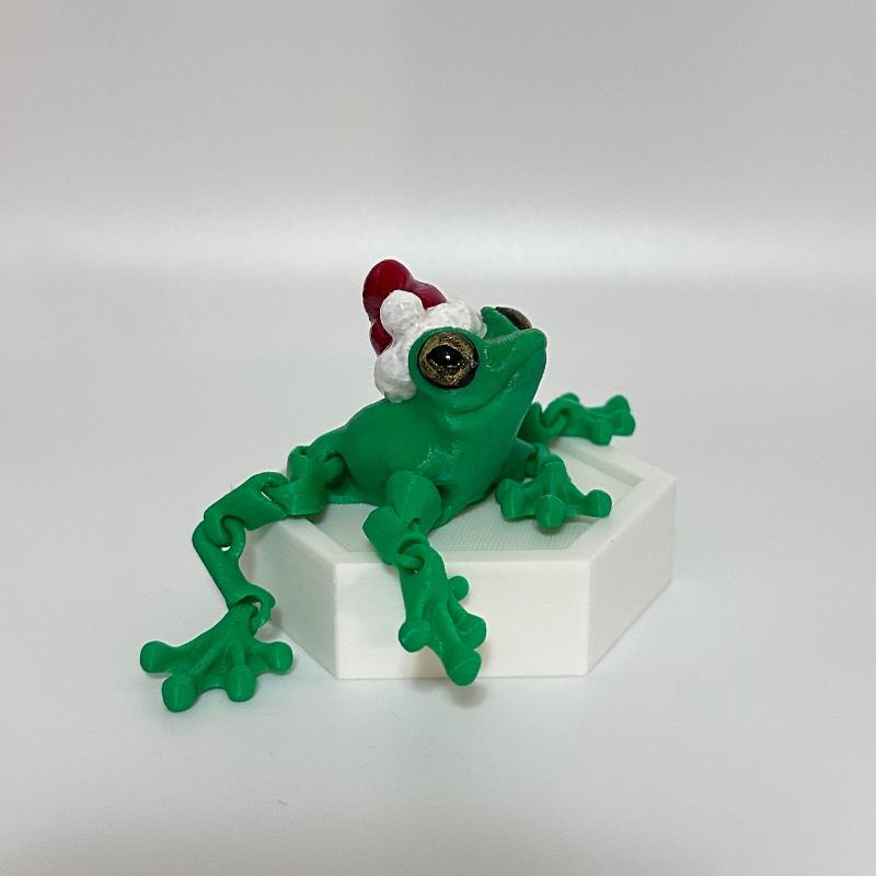 Festive Froggie 3D Printed Fidget Holiday Collectable