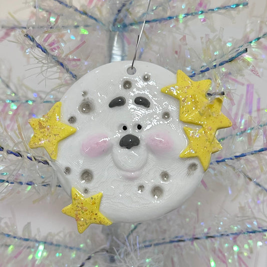 Moon Ornament 3D Printed Holiday Collectable 