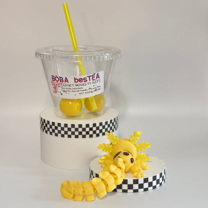 Honey Caramel Delight Axolotl Novelty Boba Bestie 3D Printed Fidget Collectable