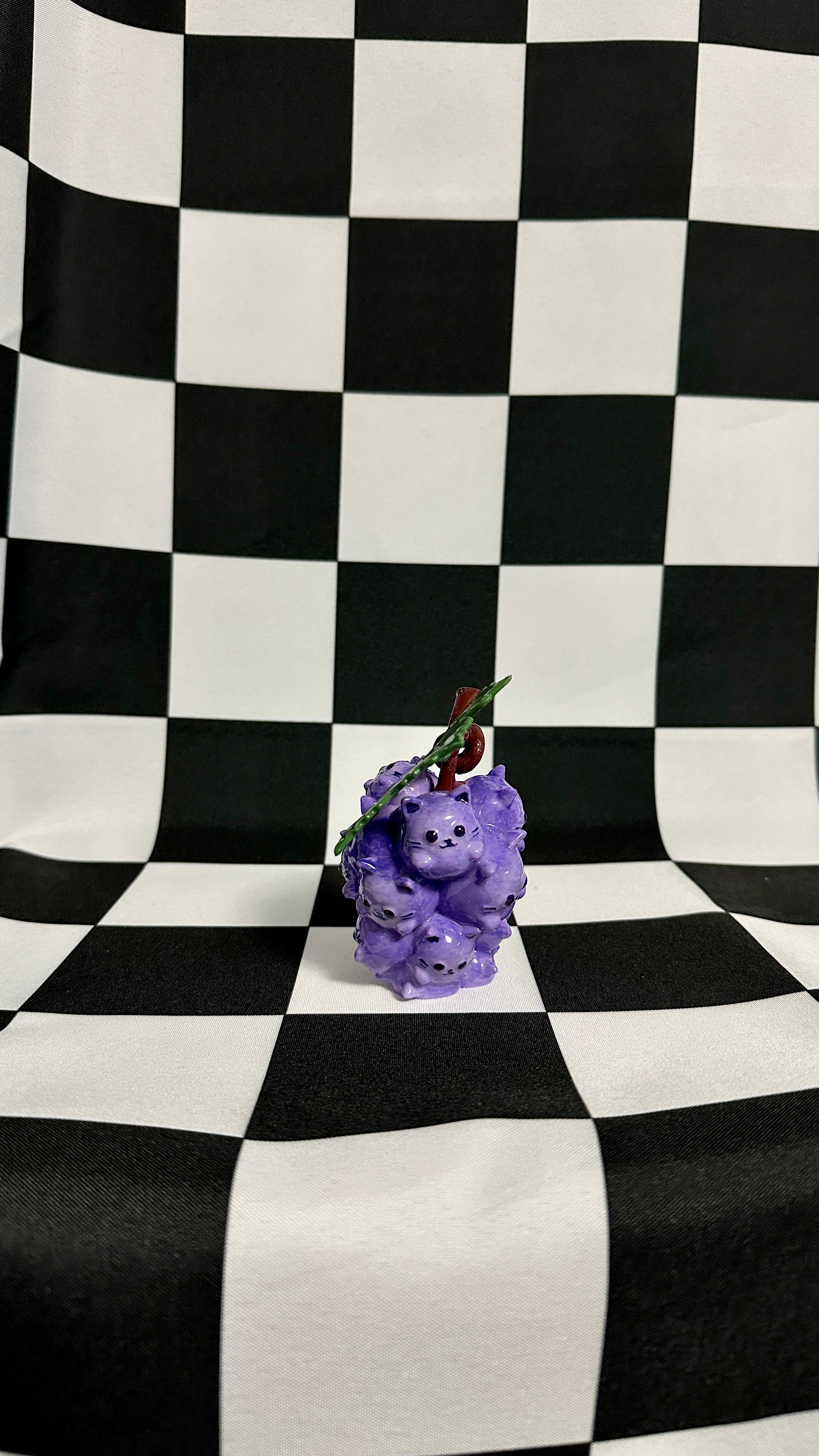 Kawaii Grape Cat Cluster 3D Printed Figurine