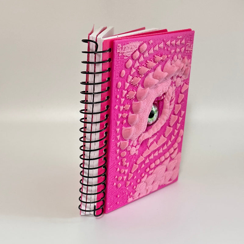 Pink Dragon Spiral Bound 3-Tab Index Card Notebook