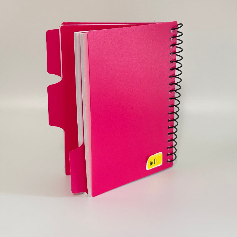 Pink Dragon Spiral Bound 3-Tab Index Card Notebook