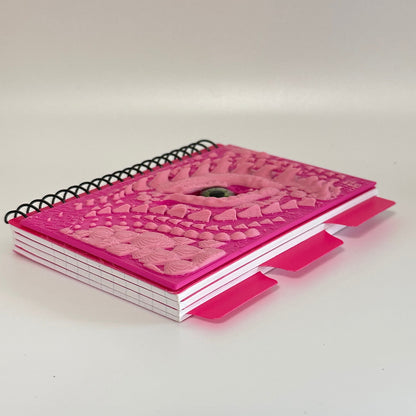 Pink Dragon Spiral Bound 3-Tab Index Card Notebook