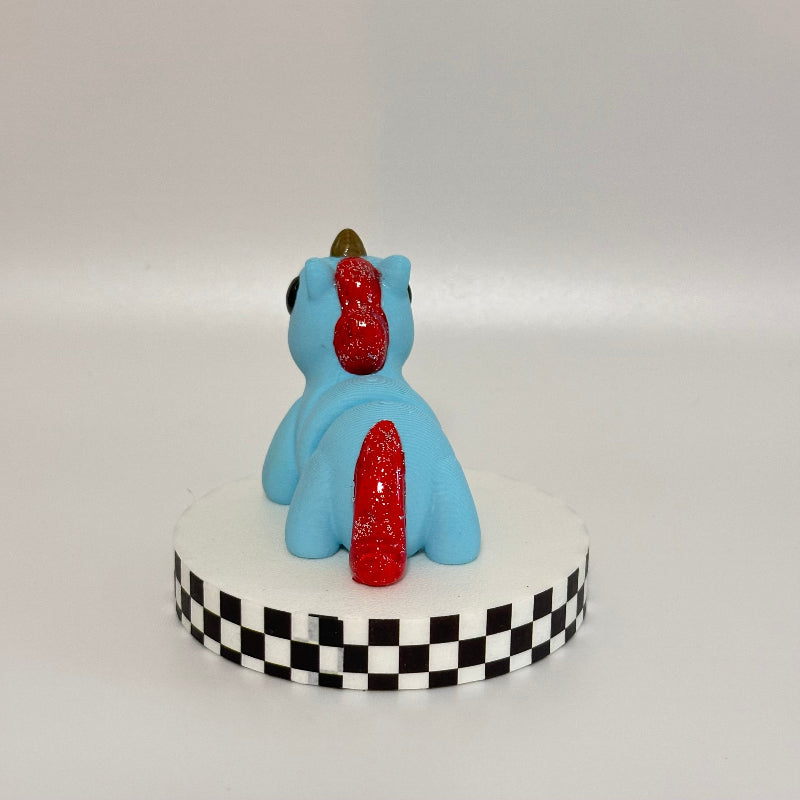 Crimson Tide Magical Blue 3D Printed Fidget Unicorn Collectable