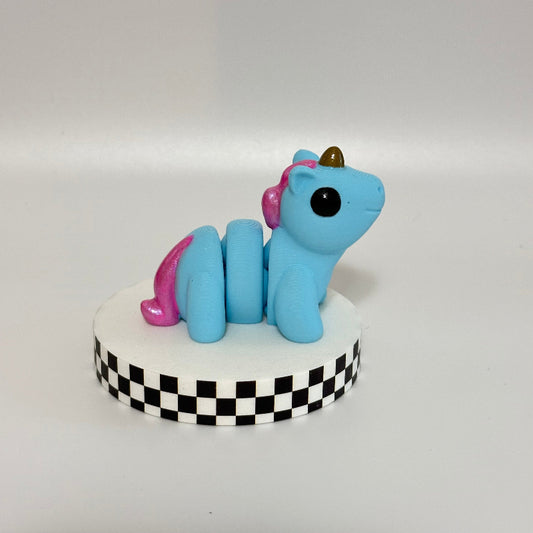 Cottonwave Magical Blue 3D Printed Fidget Unicorn Collectable