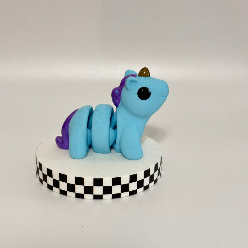 Twilight Drift Magical Blue 3D Printed Fidget Unicorn Collectable