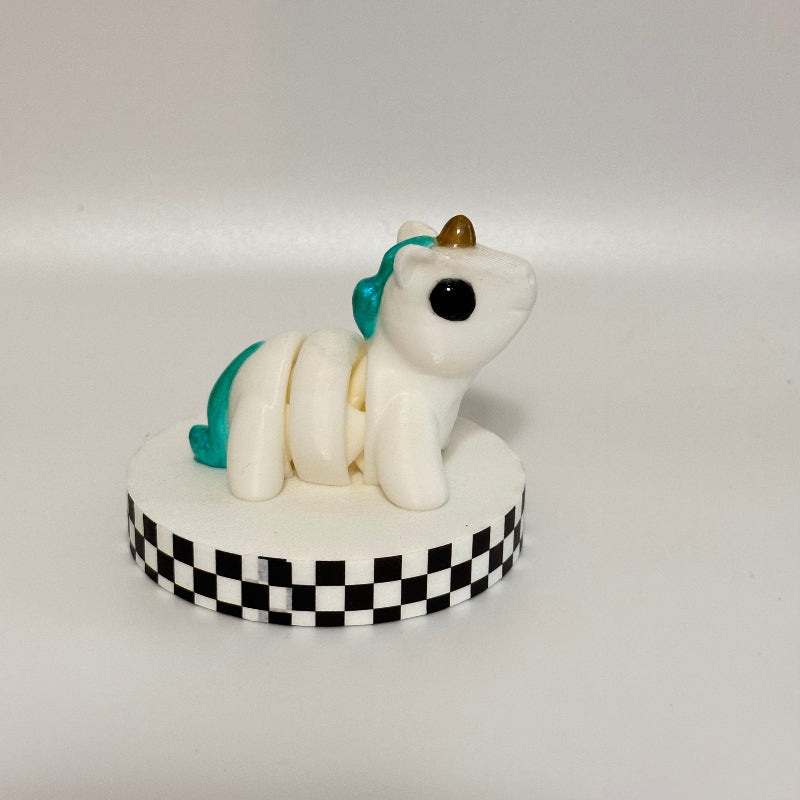  Minty Breeze Magical White 3D Printed Fidget Unicorn Collectable