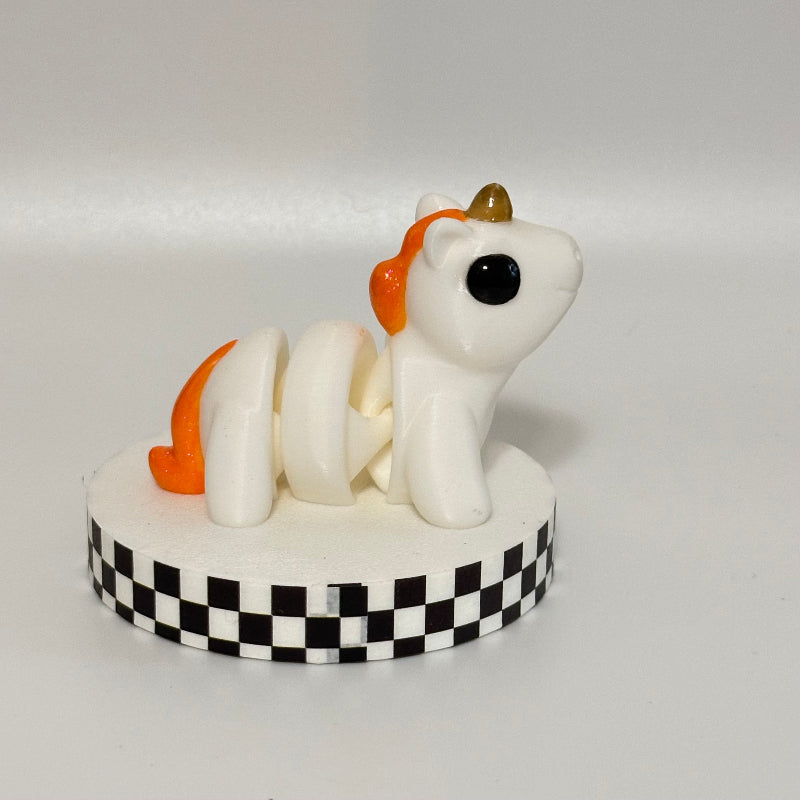 Amberflame Magical White 3D Printed Fidget Unicorn Collectable