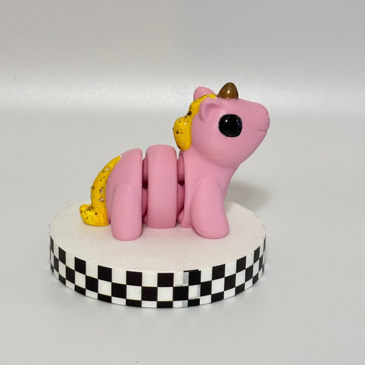 Sunnyglow Magical Pink 3D Printed Fidget Unicorn Collectable