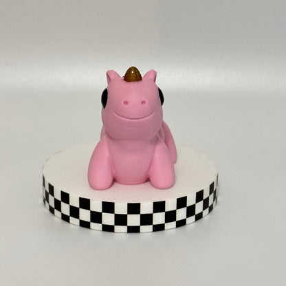 Midnight Blush Magical Pink 3D Printed Fidget Unicorn Collectable