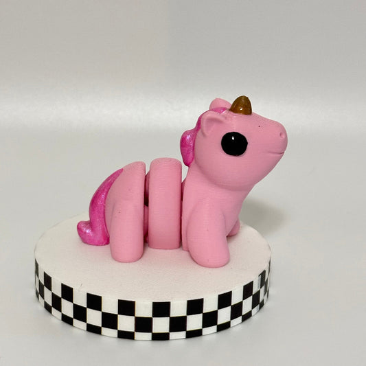 Sparklehoof Magical Pink 3D Printed Fidget Unicorn Collectable