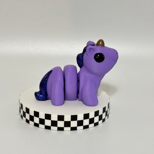 Amethyst Glow Magical Pink 3D Printed Fidget Unicorn Collectable