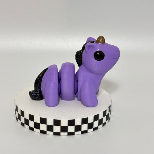 Twilight Dusk Magical Purple 3D Printed Fidget Unicorn Collectable