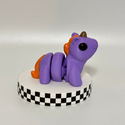 Sunset Sparkle Magical Purple 3D Printed Fidget Unicorn Collectable