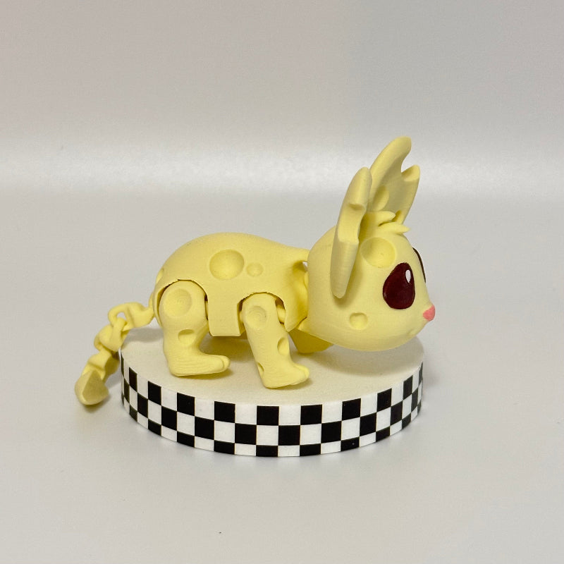 Cheddar Chum Kawaii Cheese Mouse 3D Printed Fidget Collectible