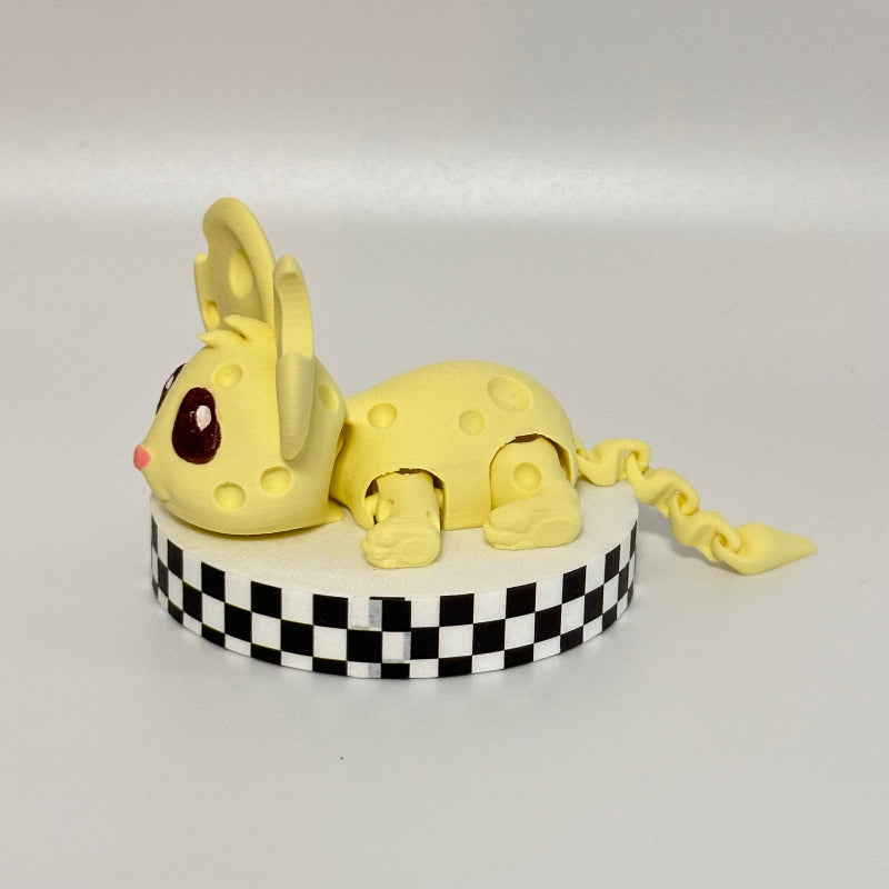 Cheddar Chum Kawaii Cheese Mouse 3D Printed Fidget Collectible