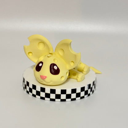 Cheddar Chum Kawaii Cheese Mouse 3D Printed Fidget Collectible