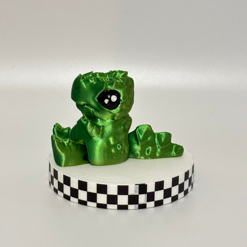 Minty Munch: Chibi Mini Green Silk Rexie 3D Printed Fidget Collectible